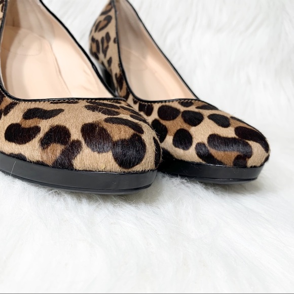 SOLD-Calvin Klein Leopard Print Calf Hair Black Pumps - Picture 9 of 14